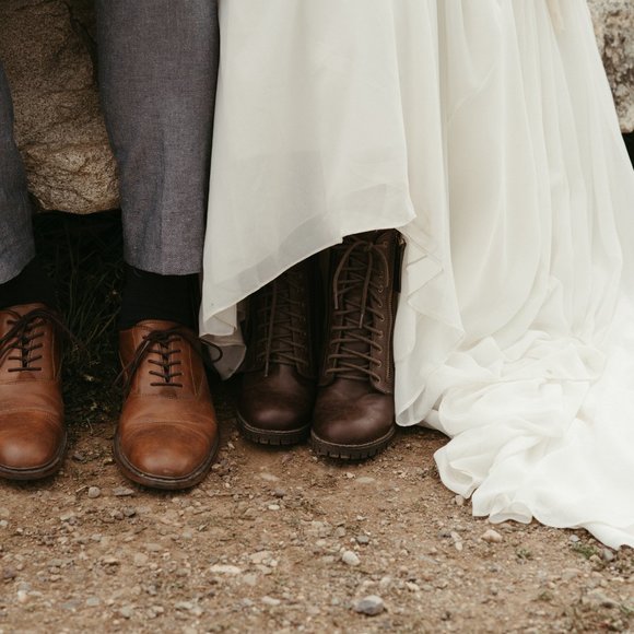 Brown Combat Lace Up Boot - Cute for outdoor wedding! - Picture 4 of 5